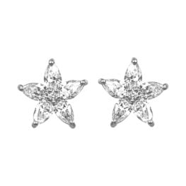 Pear shaped diamond white gold earrings floral Montalba Earrings ASS6422 TV