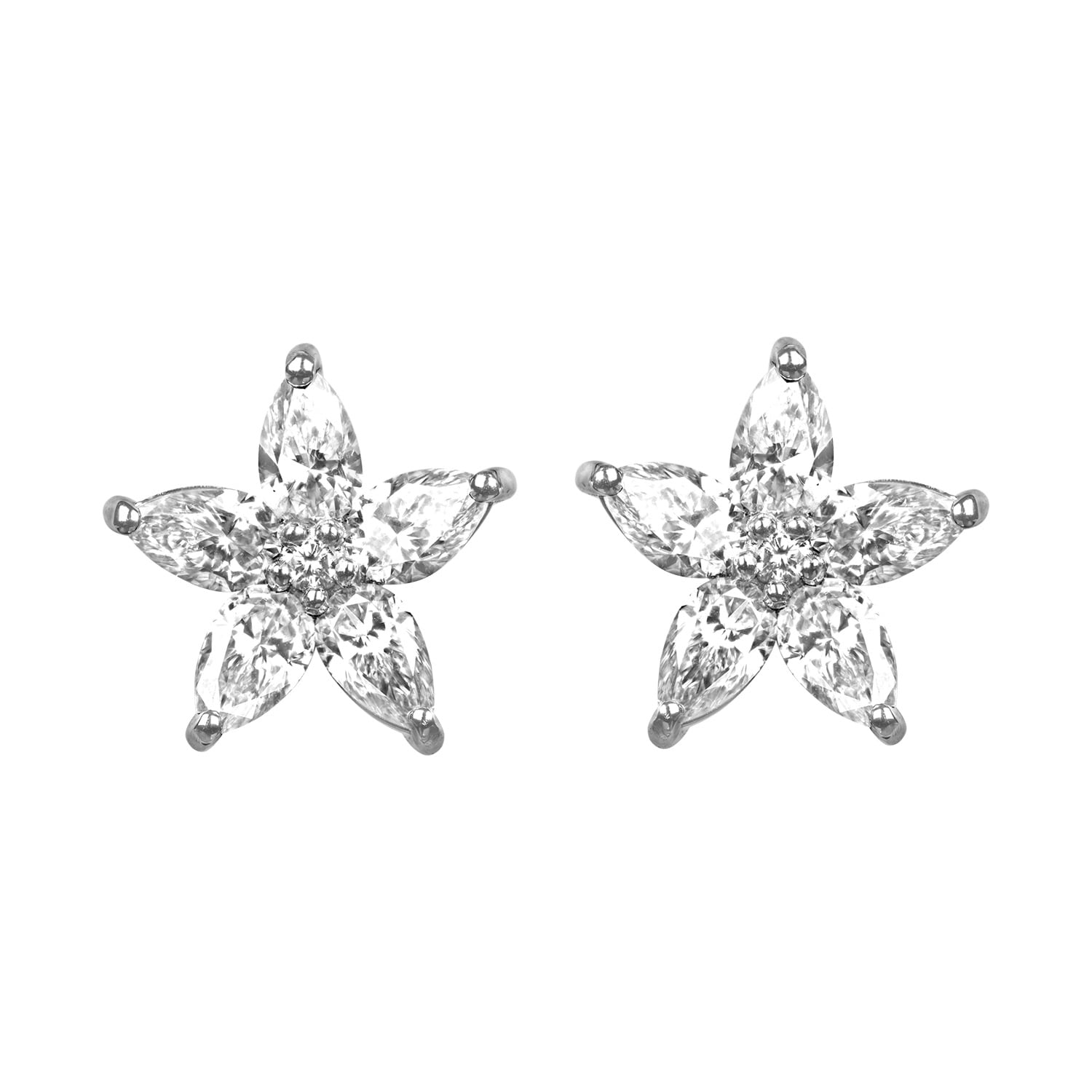 Stacked from 10 images. Method=C (S=1) Pear shaped diamond white gold earrings floral Montalba Earrings ASS6422 TV