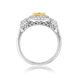 Light Yellow and white Diamond Halo Gainesville Ring ASS173 SV