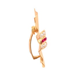Yellow gold diamond and ruby Childress Earrings 16444 TSV