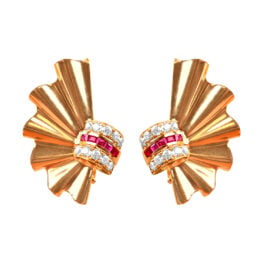 Retro Era fan style earrings diamond and ruby Childress Earrings 16444 TV