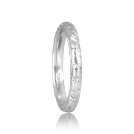 Art Deco Tiffany & Co. Floral engraved Platinum Wedding Band 16582 TSV