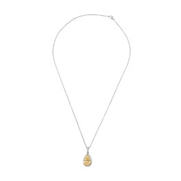 4.38 carat pear shaped yellow diamond 18k gold Arkalon Pendant FULL TV