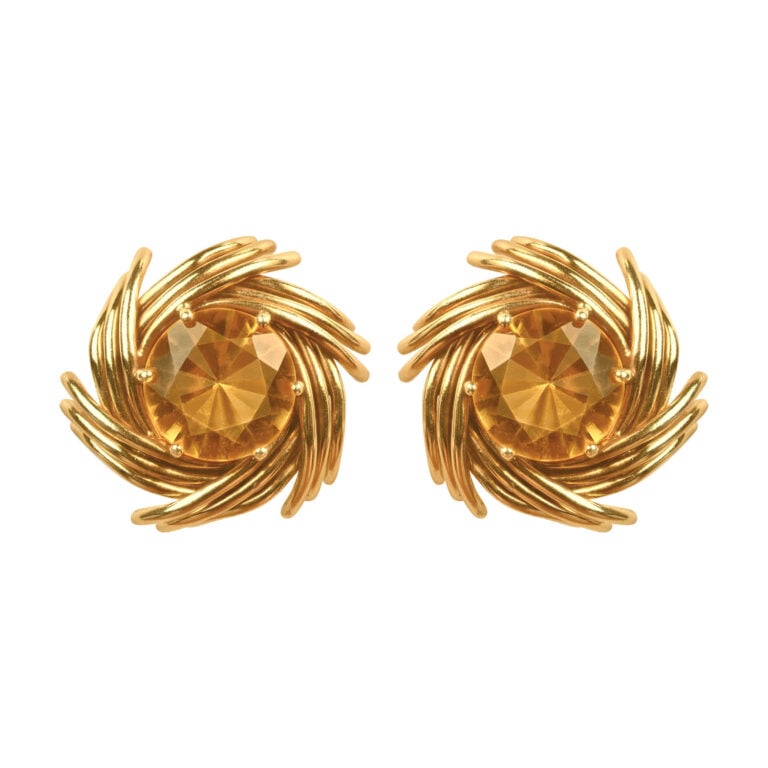 Vintage Tiffany Schlumberger Citrine Earrings, Circa 1970