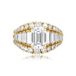 BB&B 2.29ct emerald cut diamond yellow gold Bailey Banks & Biddle Ring 16592 TV