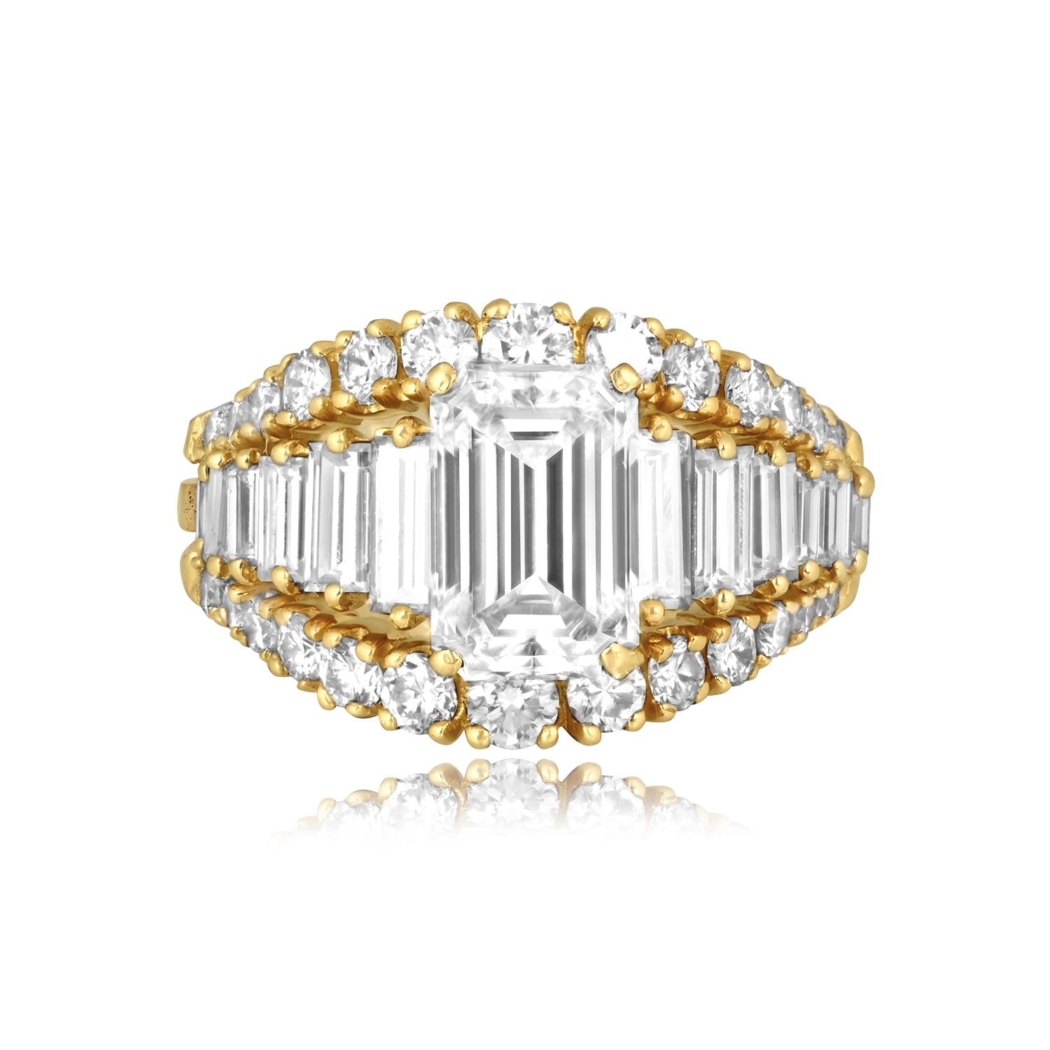 BB&B 2.29ct emerald cut diamond yellow gold Bailey Banks & Biddle Ring 16592 TV