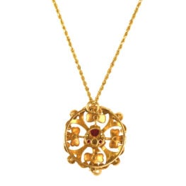 Victorian era necklace ruby, enamel, and pearl Caprock Necklace 16600 BV