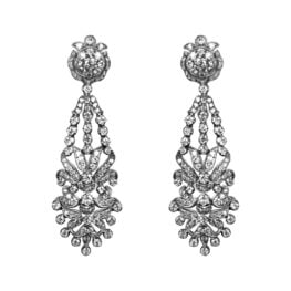 Edwardian era platinum on gold floral earrings Toponas Earrings 16614 TV