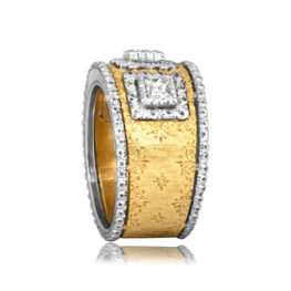 Mario Buccellati Vintage Two Tone Diamond Ring 16620 TSV