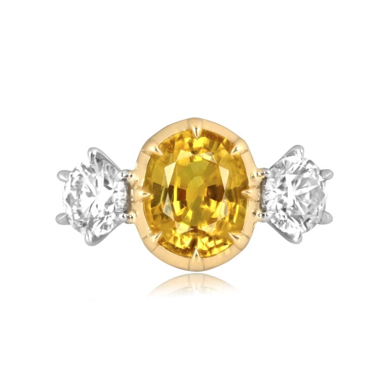2.65ct Yellow Sapphire Three-Stone Prattville Ring