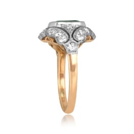 emerald cut emerald platinum on gold ring Diveron Ring 16627 TSV