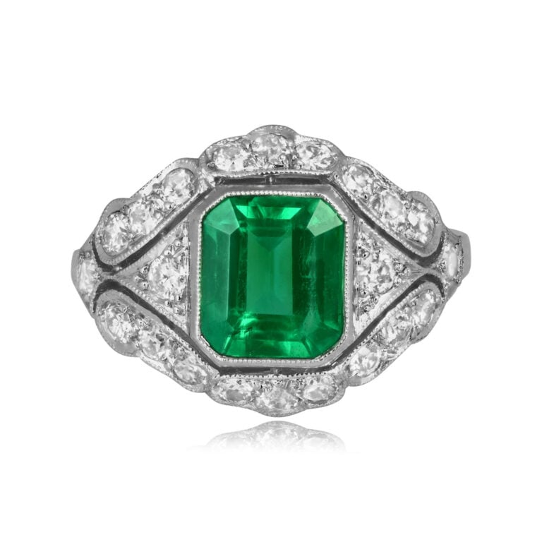 2.36ct Emerald and Diamond Diveron Ring