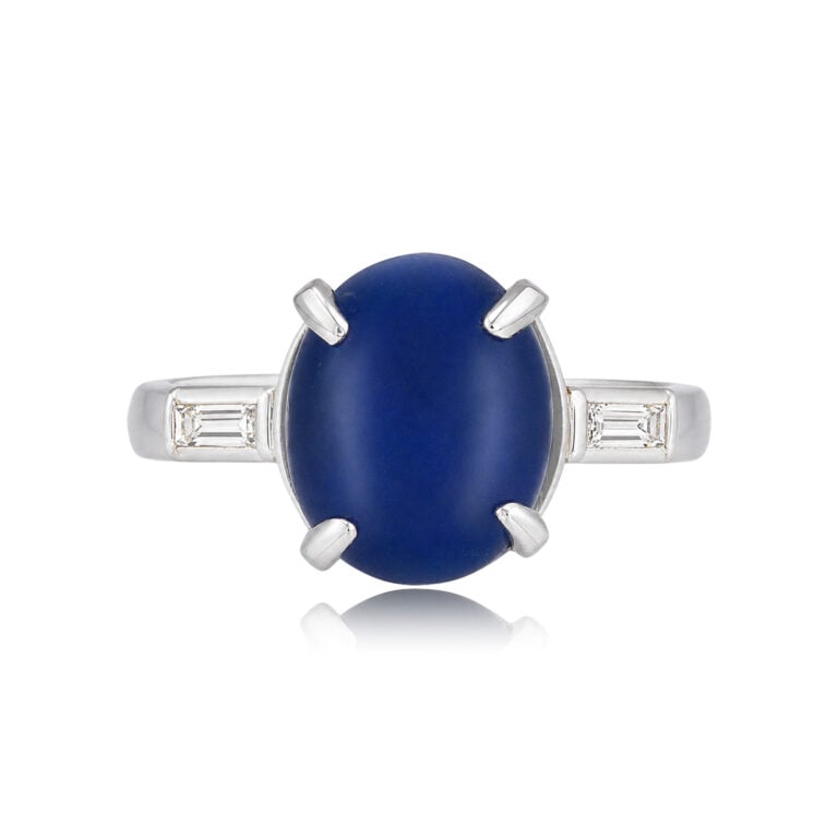 Mid Century 4.07ct Ceylon Sapphire Ring, Circa 1950, Folsom