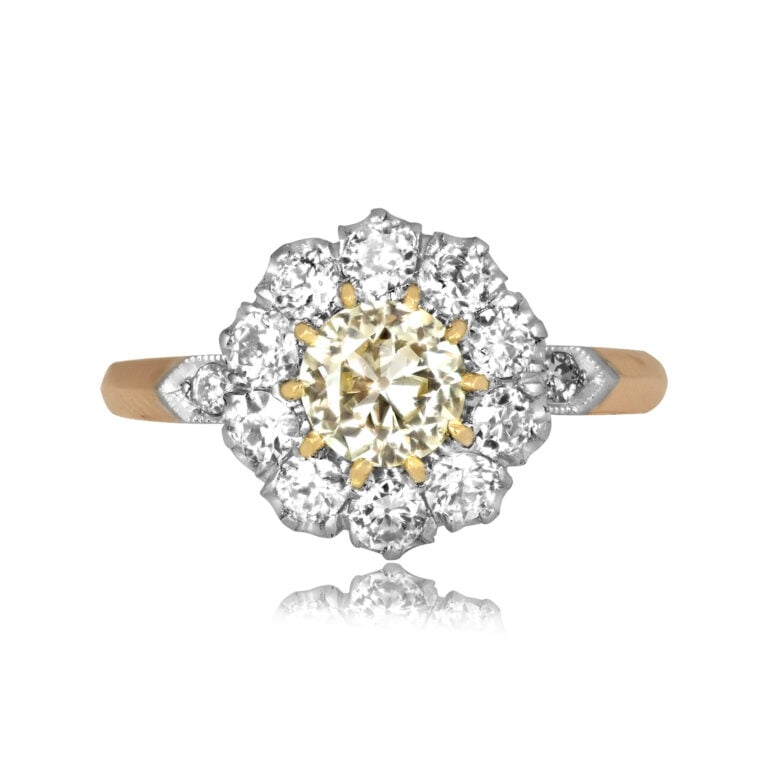 0.50ct Yellow Old European Diamond Engagement Ring, Laings
