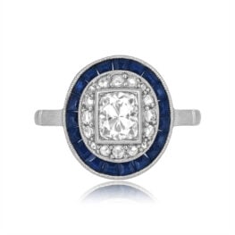 Art Deco 0.40 carat old mine cut diamond halo Malaga Ring 16650 TV