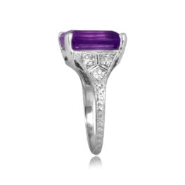 Art Deco emerald cut Amethyst Harleton Ring RJ4J738 TSV