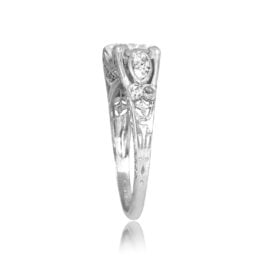 Antique 1.16 carat emerald cut diamond open work Calera Ring RJ6J1982 TSV